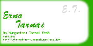 erno tarnai business card