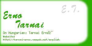 erno tarnai business card